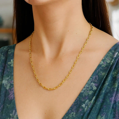 14k Yellow Gold French Cable Link Chain