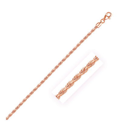 14k Solid Diamond Cut Rope Chain
