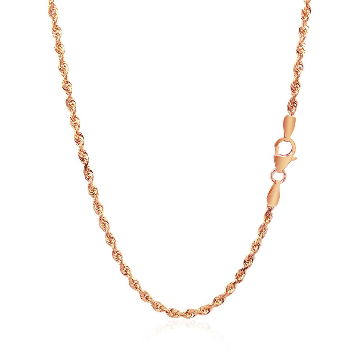 14k Yellow Gold Solid Diamond Cut Rope Chain