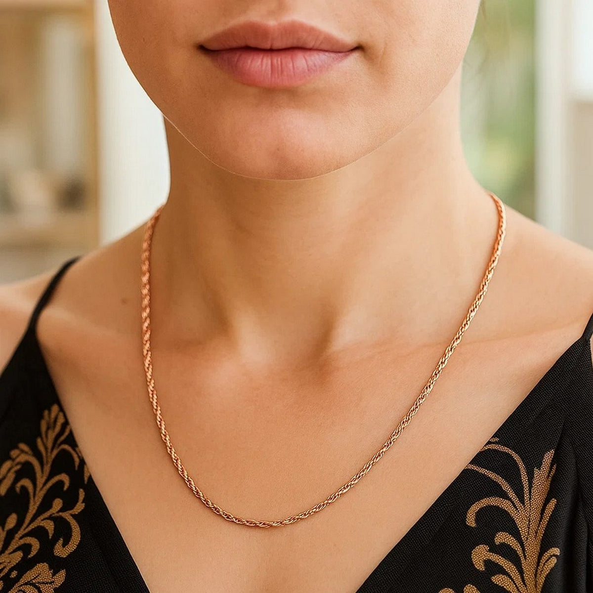 14k Yellow Gold Solid Diamond Cut Rope Chain