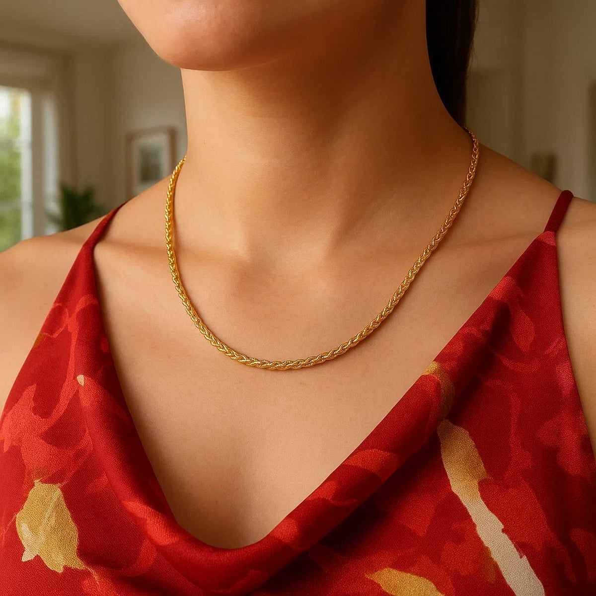 14k Yellow Gold Lite Diamond Cut Round Franco Chain (2.70 mm)