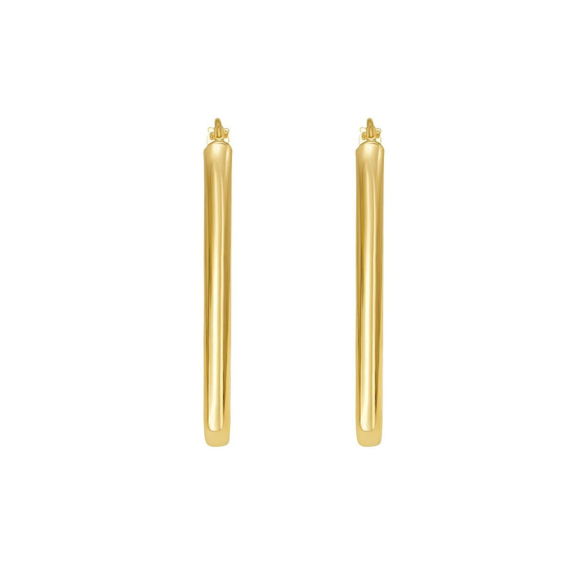 14K Yellow Gold V Hoop Earrings