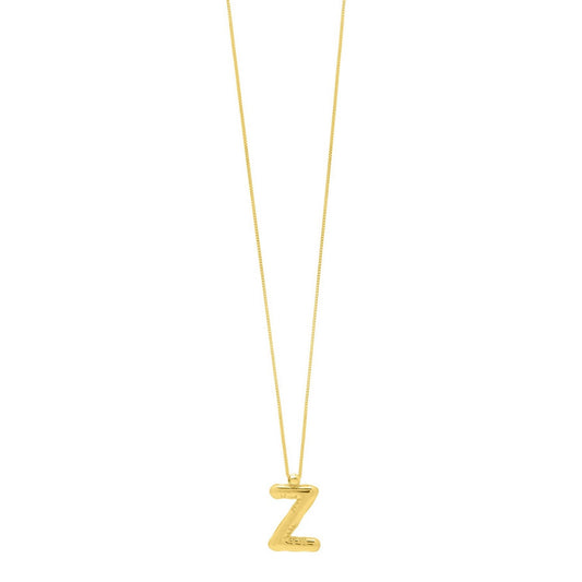 14K Yellow Gold Helium Initial Z Pendant