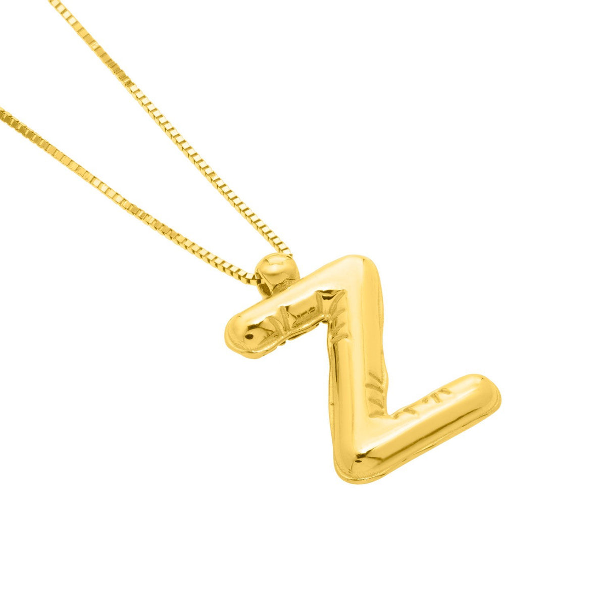 14K Yellow Gold Helium Initial Z Pendant