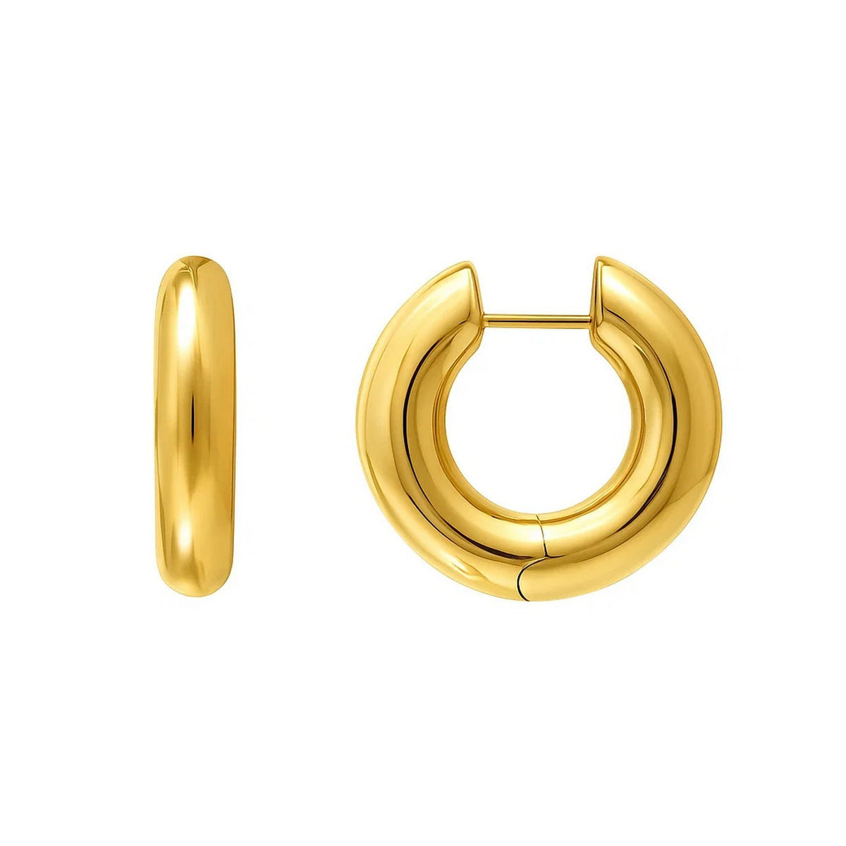 Large Round Electroform Hoop Earrings in 14K Yellow Gold
