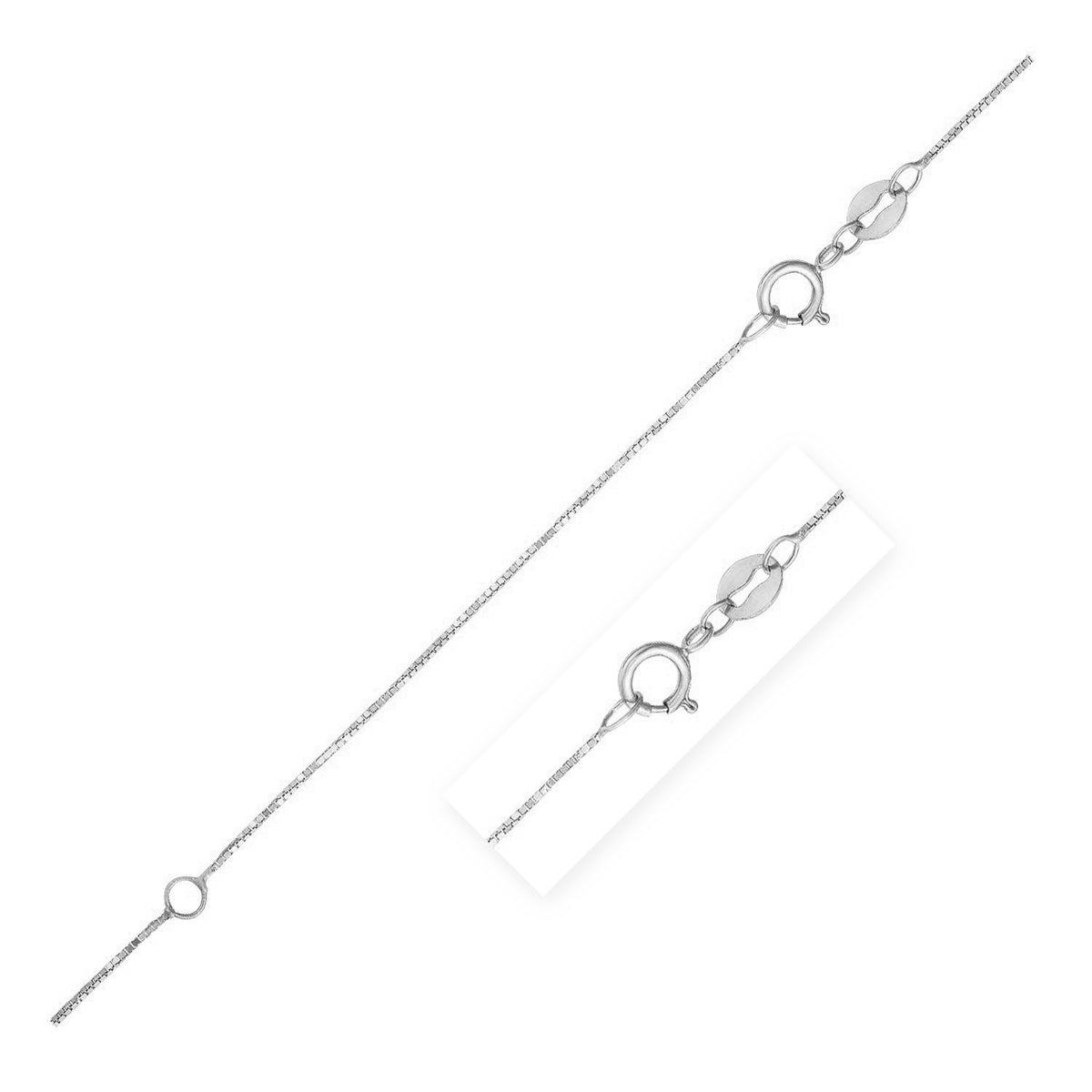 Double Extendable Box Chain in 14k (0.51 mm)