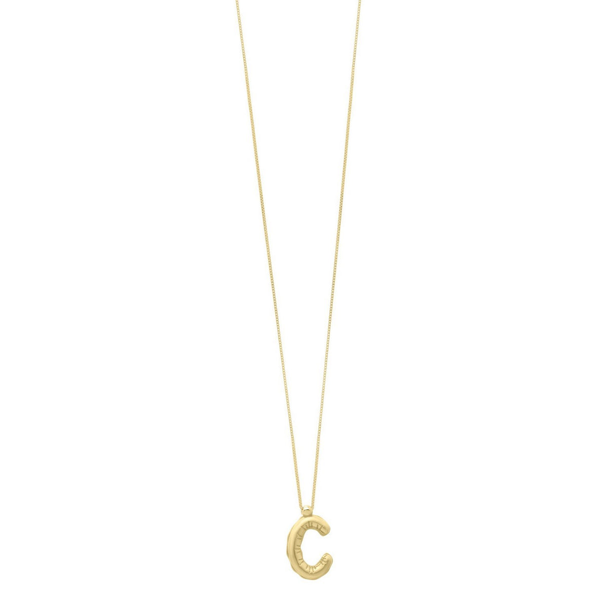 14K Yellow Gold Helium Initial C Pendant