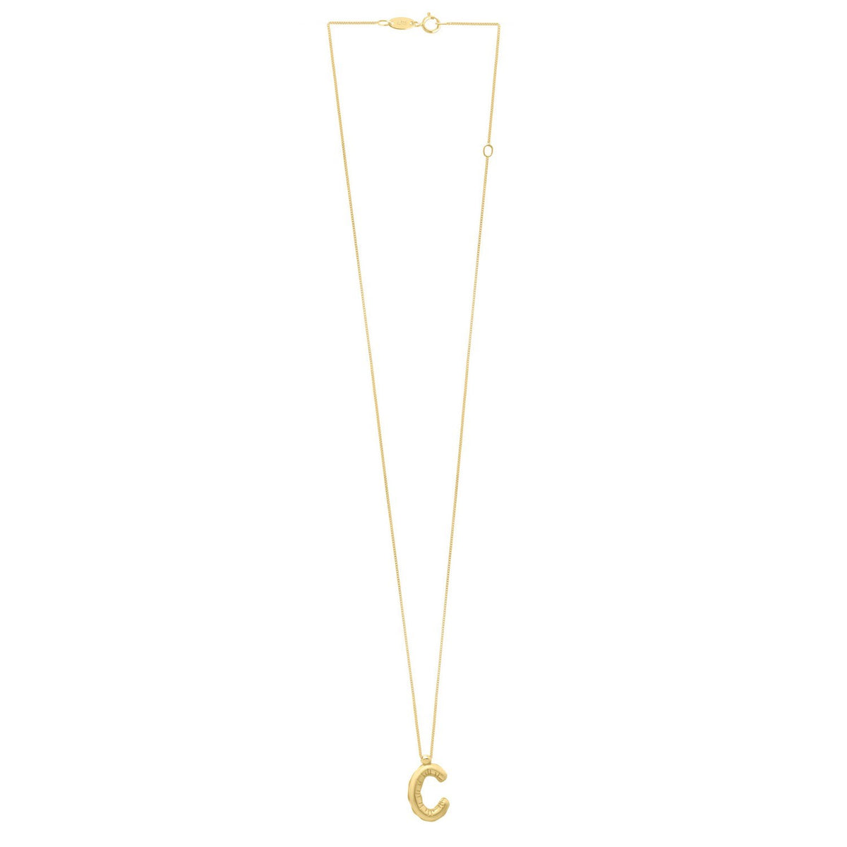 14K Yellow Gold Helium Initial C Pendant