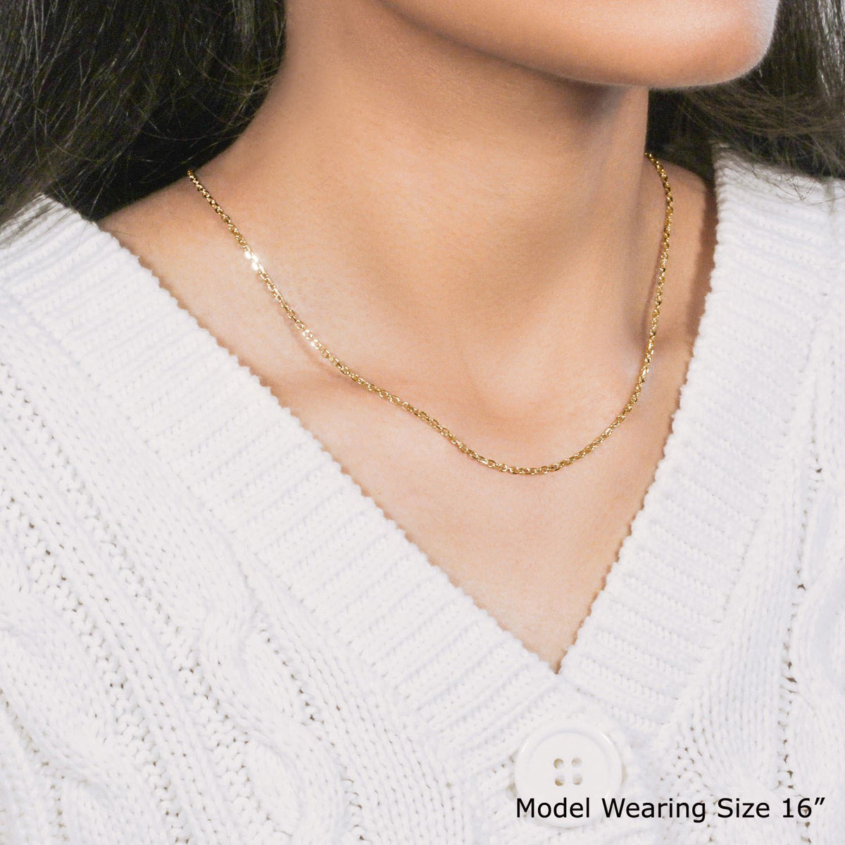 18k Diamond Cut Cable Link Chain