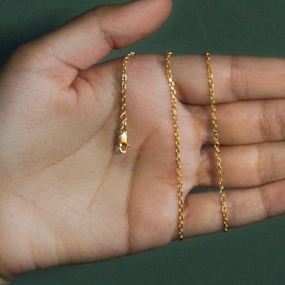 18k Diamond Cut Cable Link Chain