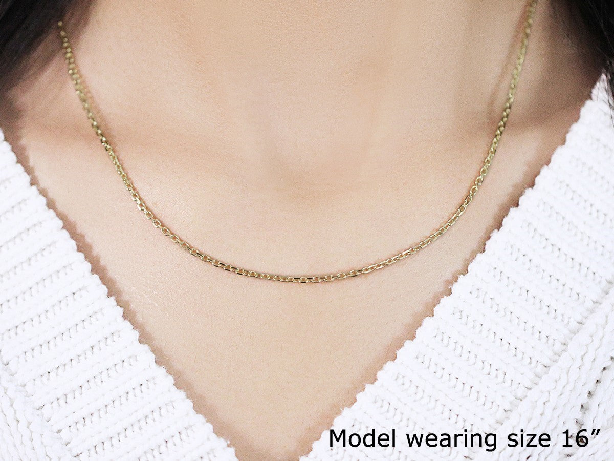 18k Diamond Cut Cable Link Chain