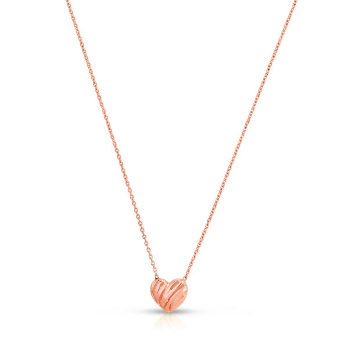 14k High Polish Scribbles Heart Necklace
