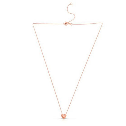 14k High Polish Scribbles Heart Necklace