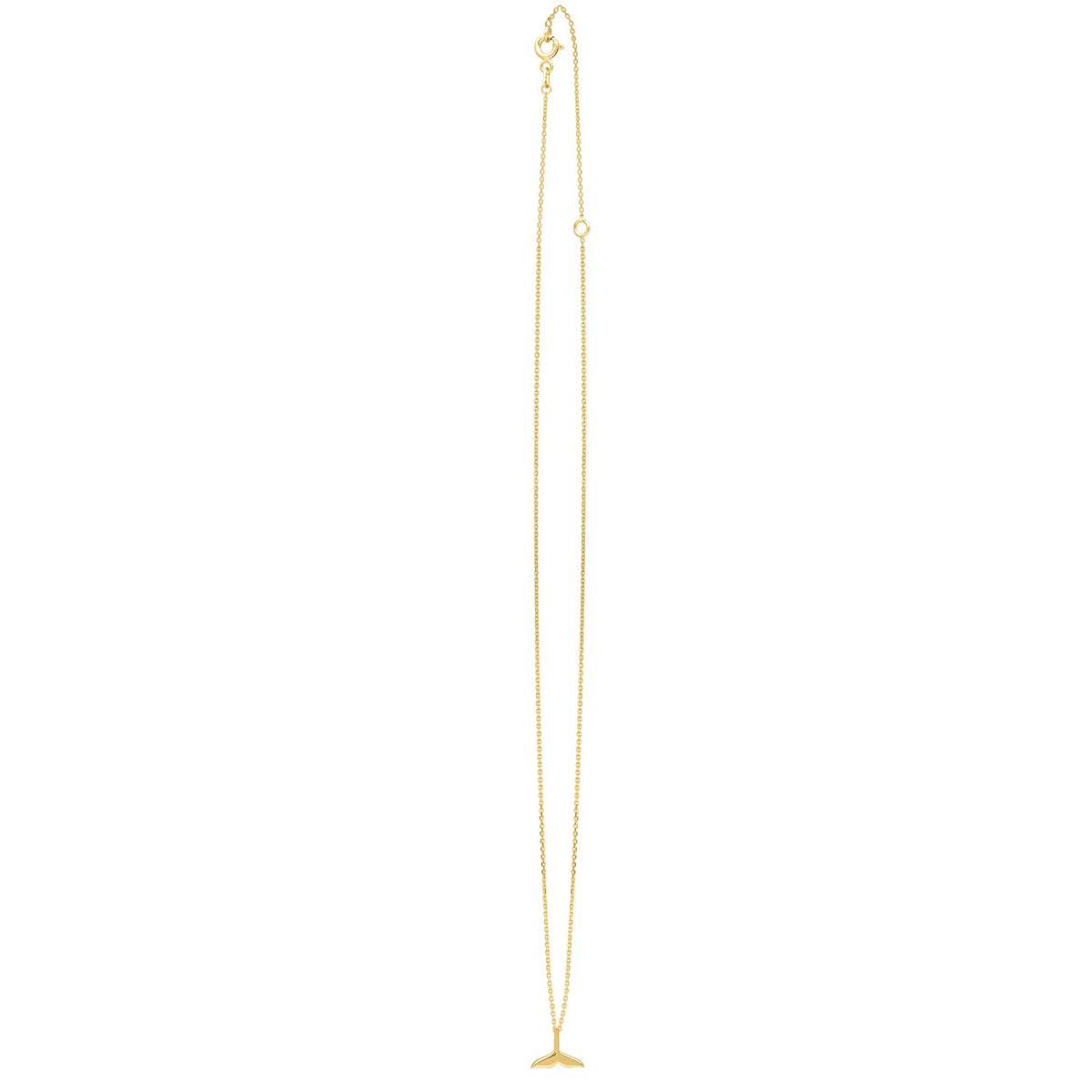 Whale Tail Necklace in 14K Yellow Gold