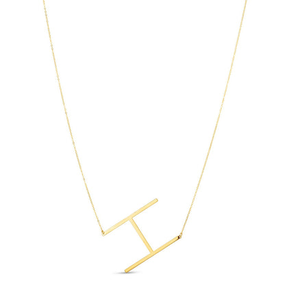 14K Yellow Gold Yours Truly Large Initial H Necklace