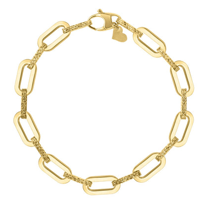 14k Diamante Paperclip Chain Bracelet (7.00 mm)