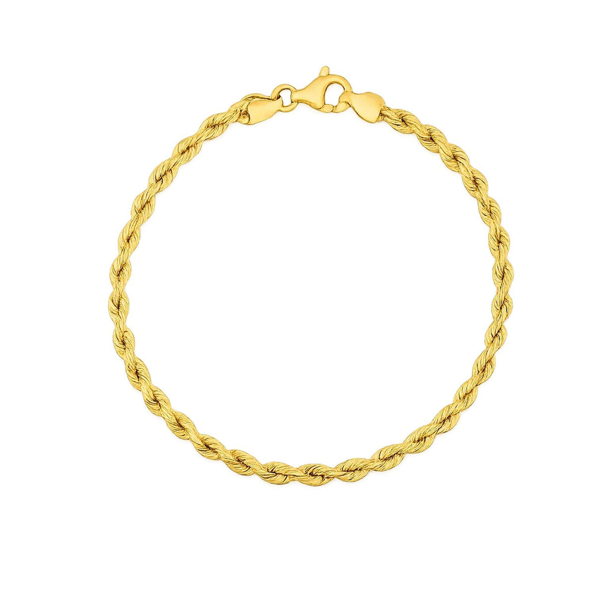 Silk Rope Chain Bracelet in 14k Yellow Gold  (3.70 mm)