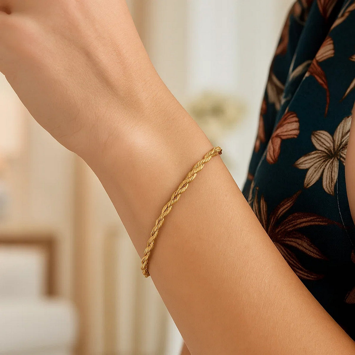 Silk Rope Chain Bracelet in 14k Yellow Gold  (3.70 mm)