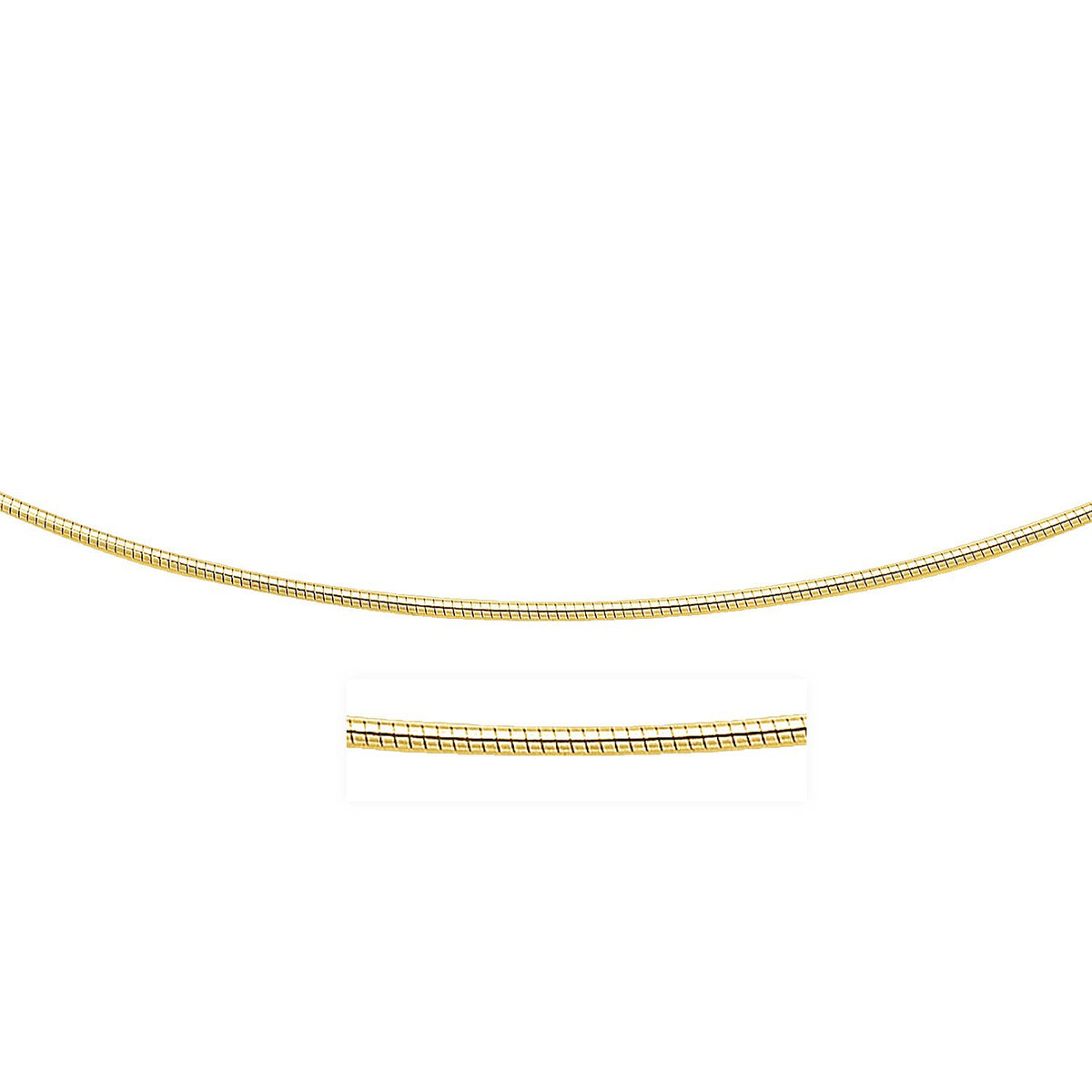 14k Necklace in a Round Omega Chain Style