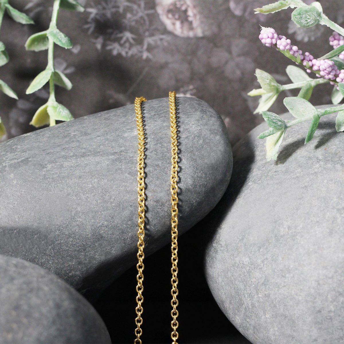 14k Yellow Gold Round Cable Link Chain