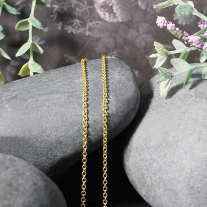 14k Yellow Gold Round Cable Link Chain