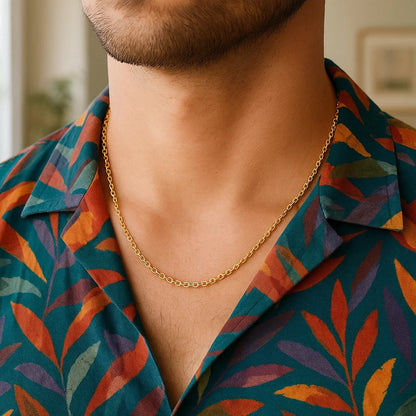 14k Yellow Gold Round Cable Link Chain