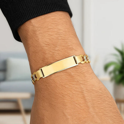 14k Yellow Gold Pave Curb ID Bracelet (5.00 mm)