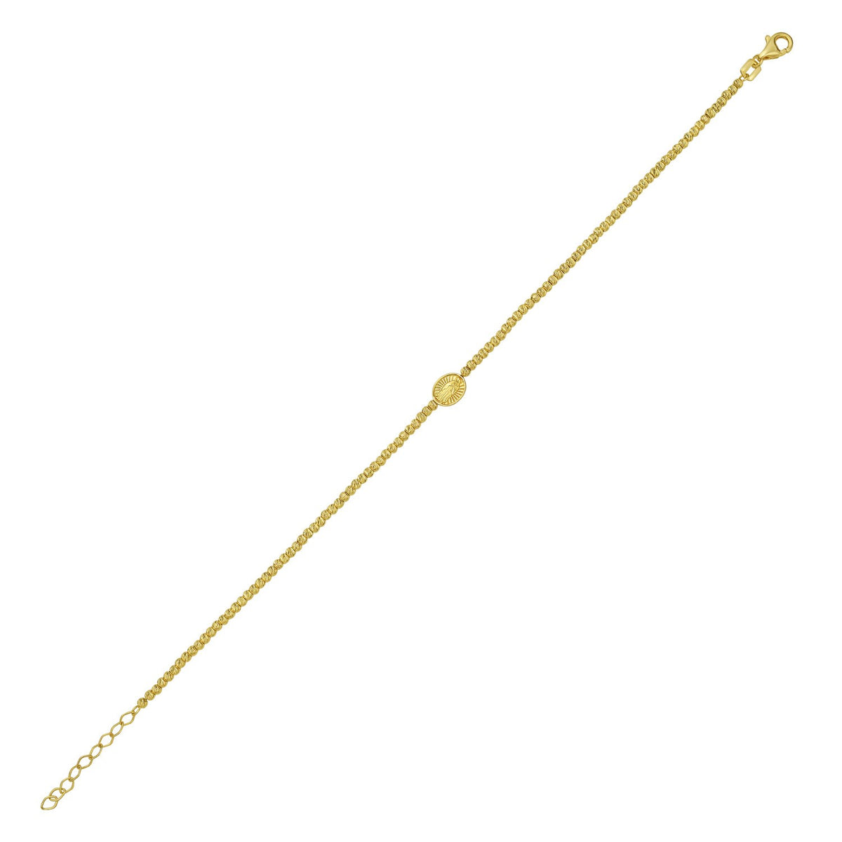 14K Yellow Gold Virgin Mary Bracelet