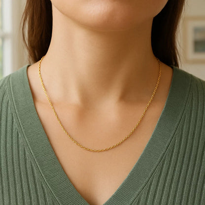 14k Yellow Gold Round Cable Link Chain