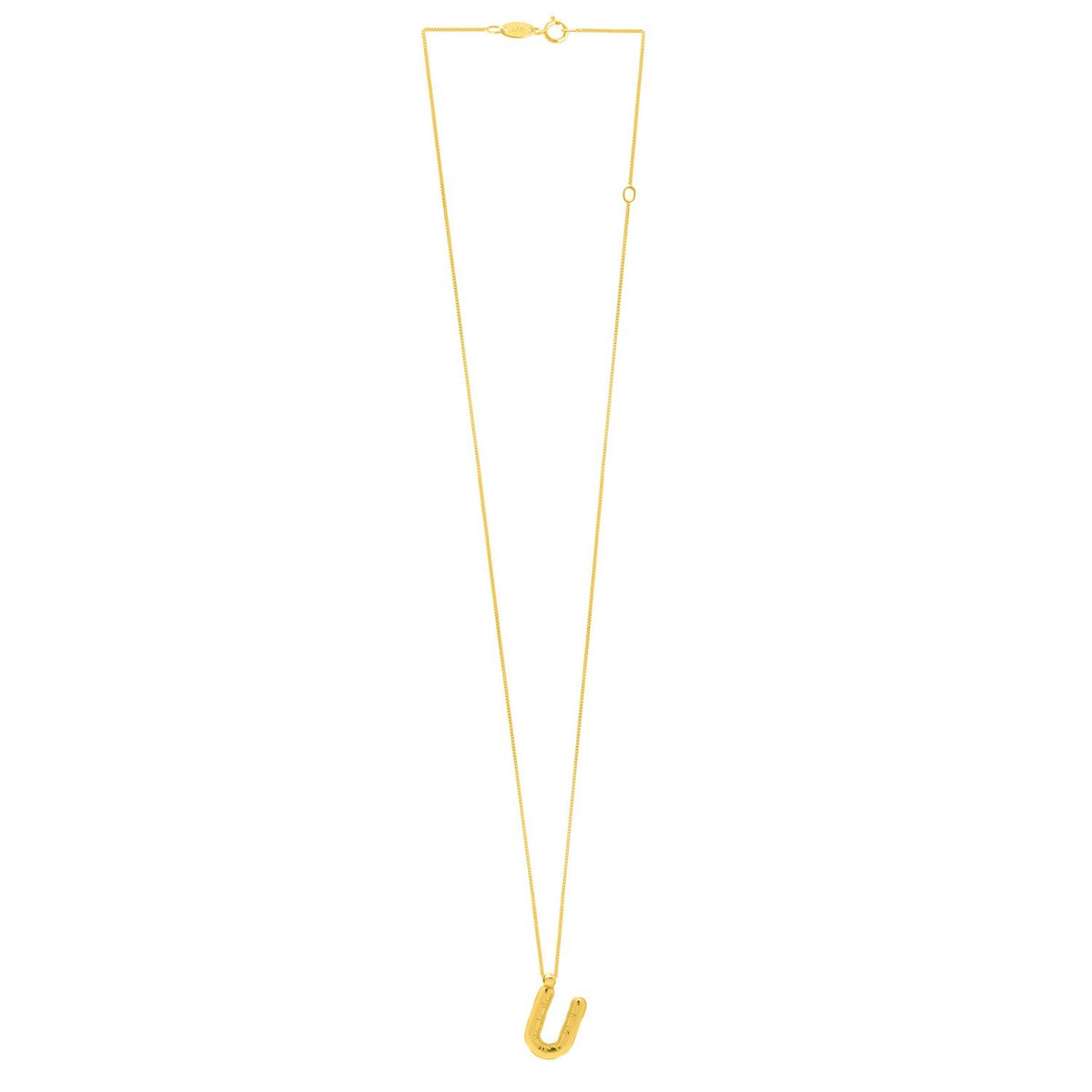 14K Yellow Gold Helium Initial U Pendant