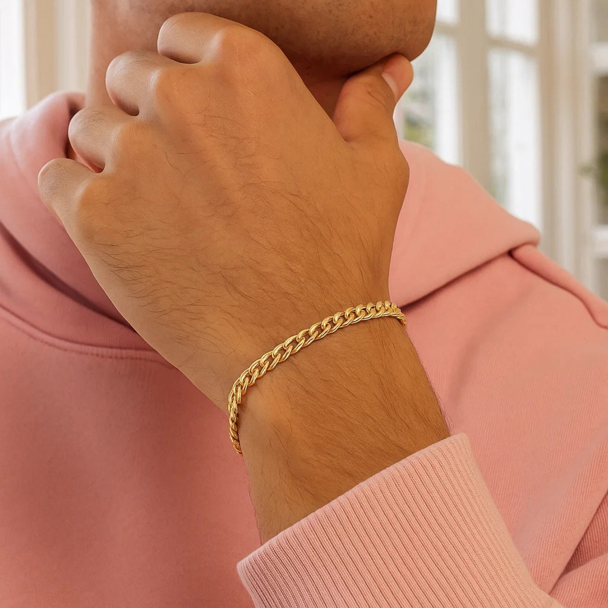 14k Miami Cuban Semi Solid Bracelet (4.50 mm)