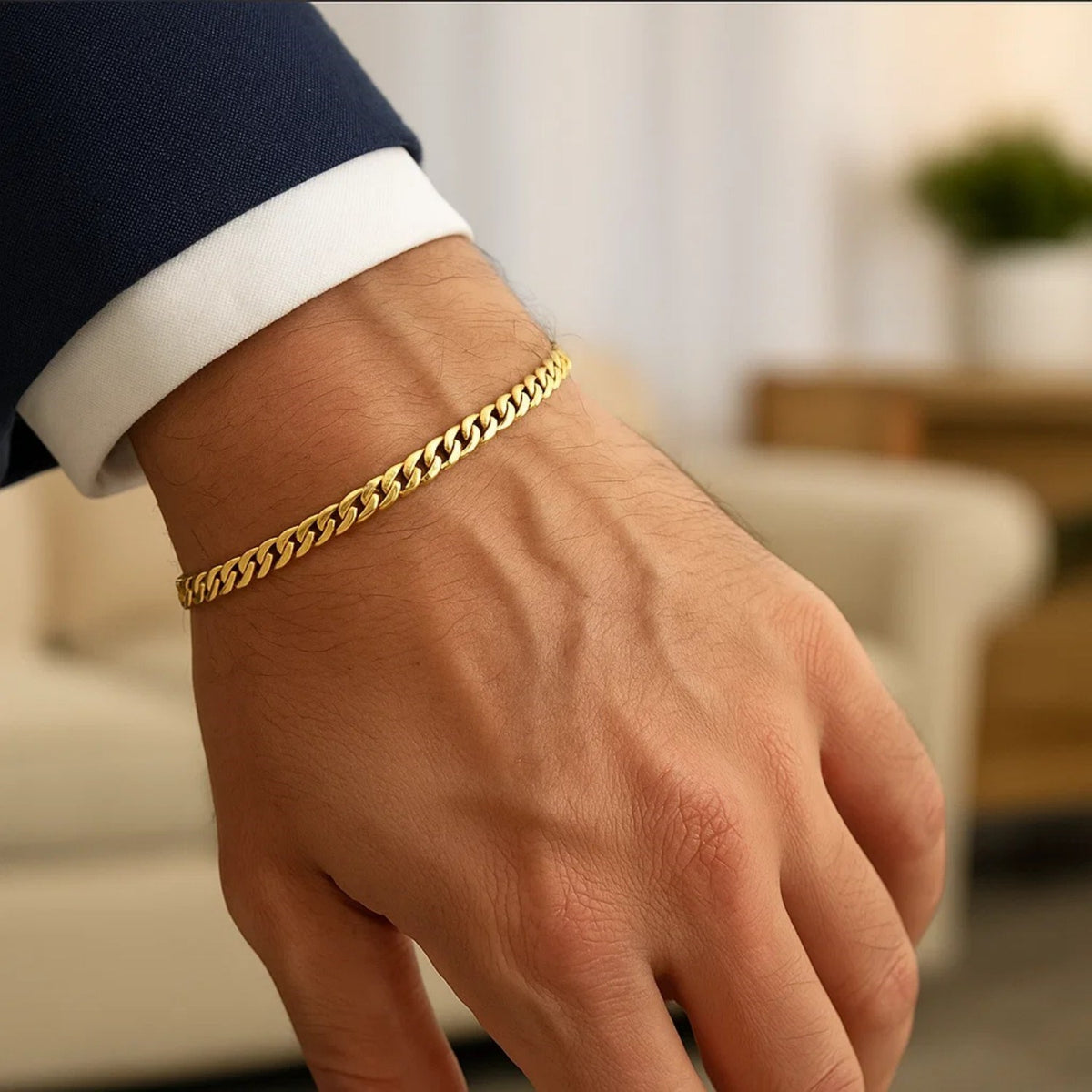14k Miami Cuban Semi Solid Bracelet (4.50 mm)