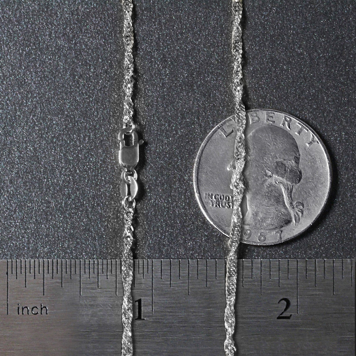 14k White Gold Singapore Chain (1.80 mm)