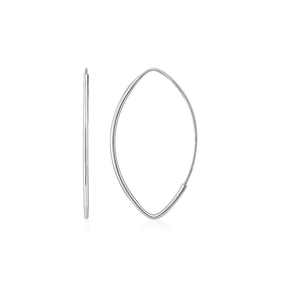 14k Polished Long Marquise Motif Earrings