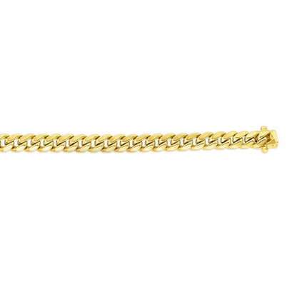 14k Yellow Gold Semi Solid Miami Cuban Chain