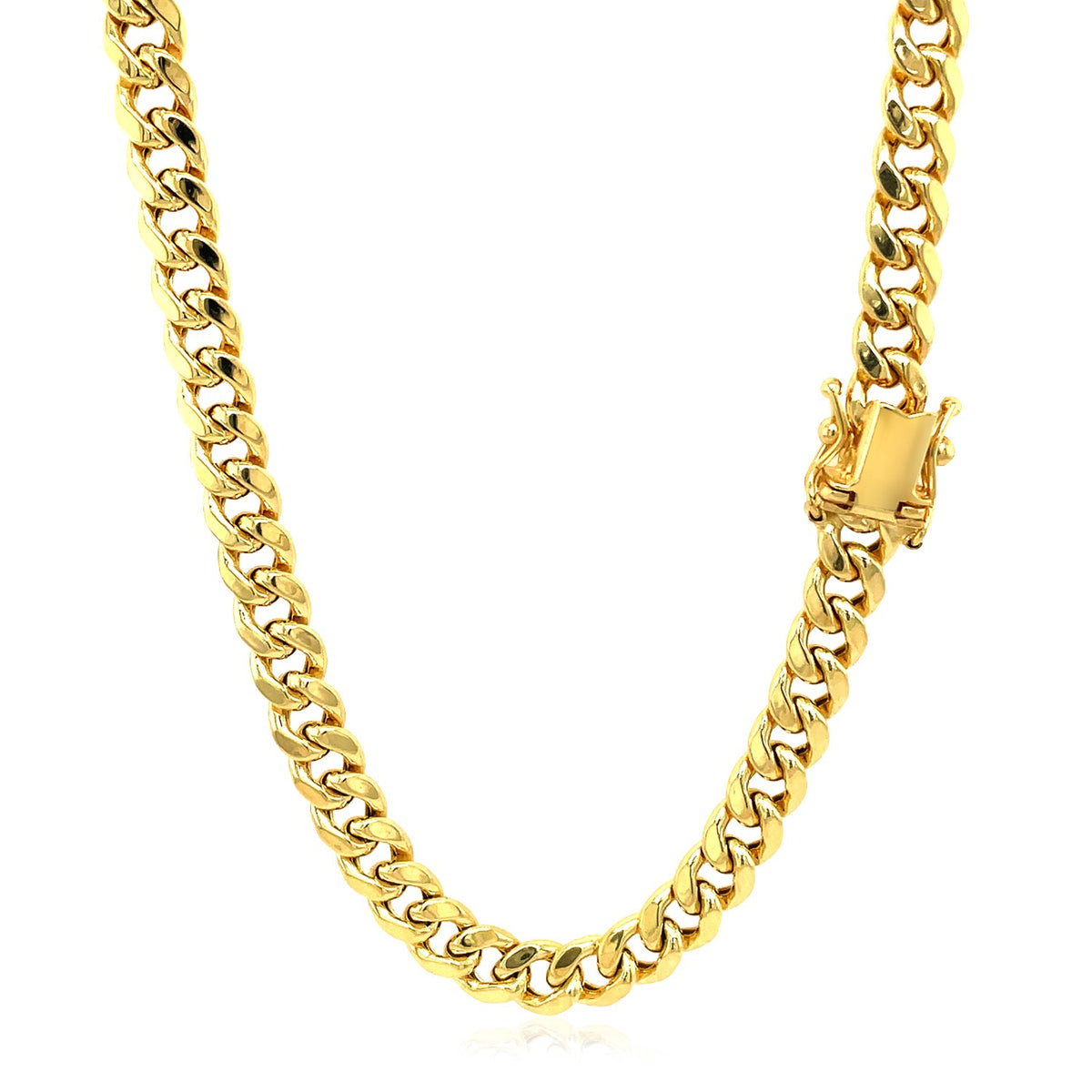 14k Yellow Gold Semi Solid Miami Cuban Chain