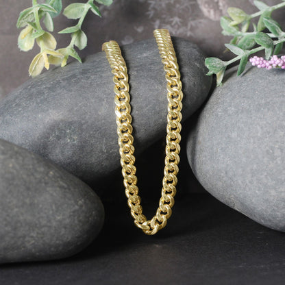 14k Yellow Gold Semi Solid Miami Cuban Chain