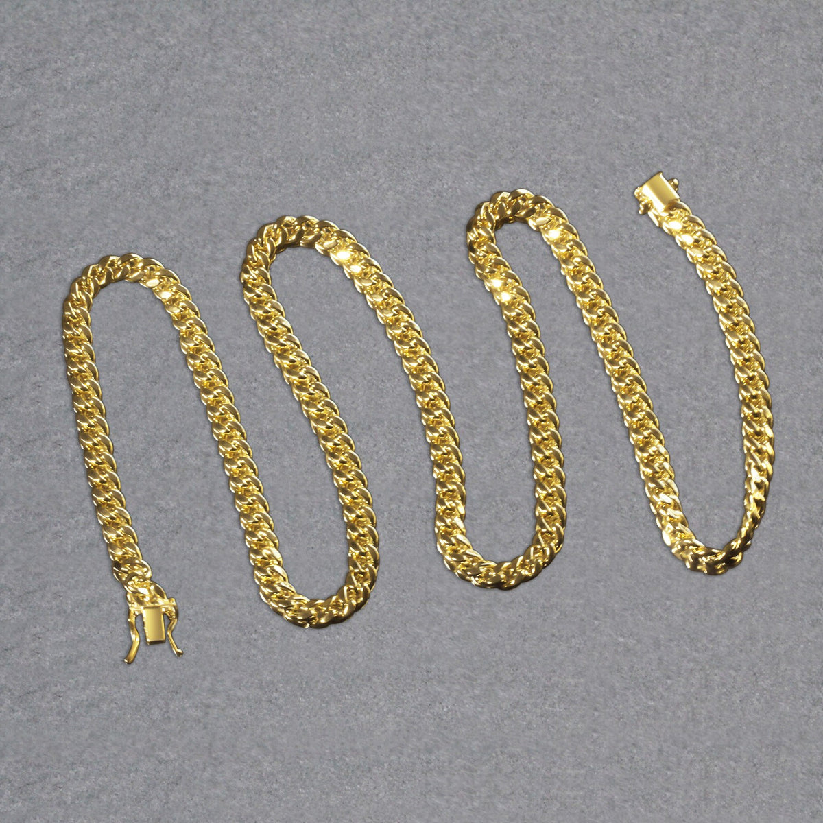 14k Yellow Gold Semi Solid Miami Cuban Chain