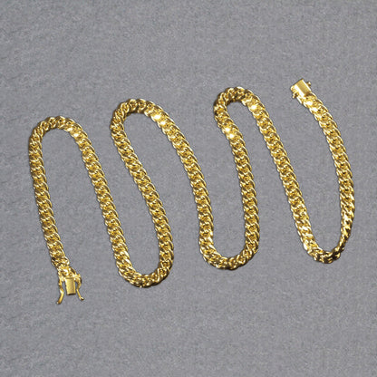14k Yellow Gold Semi Solid Miami Cuban Chain