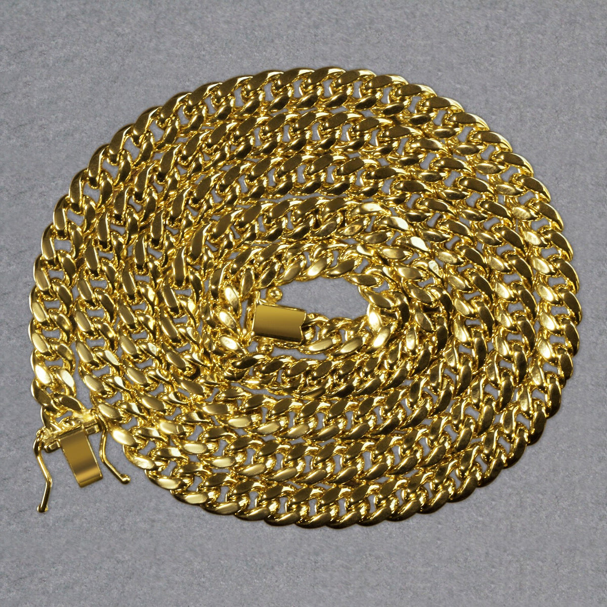 14k Yellow Gold Semi Solid Miami Cuban Chain