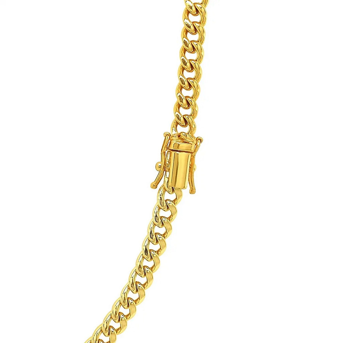14k Yellow Gold Semi Solid Miami Cuban Chain