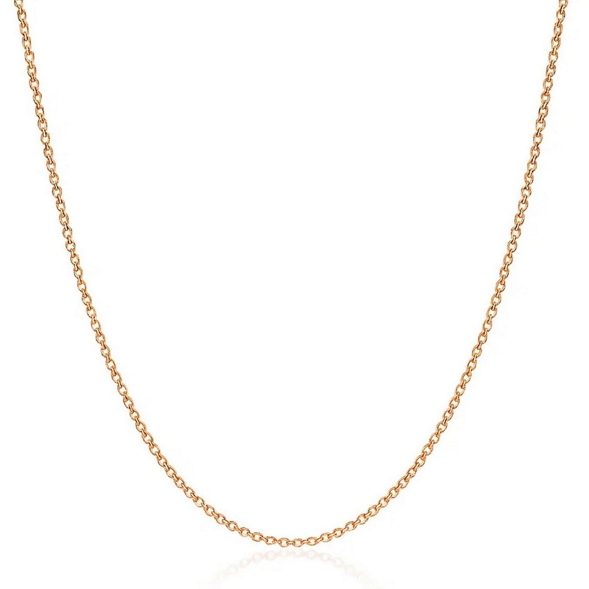 14k Rose Gold Diamond Cut Cable Link Chain (1.30 mm)