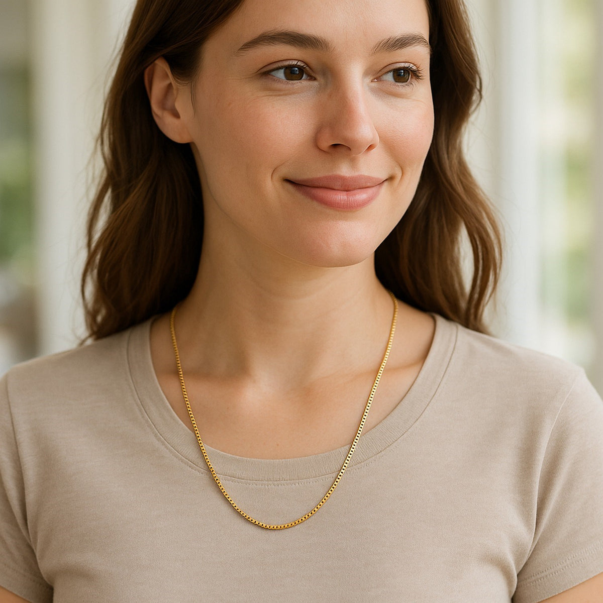 18k Yellow Gold Classic Box Chain