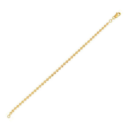 Moon Cut Bead Chain in 14k Yellow Gold