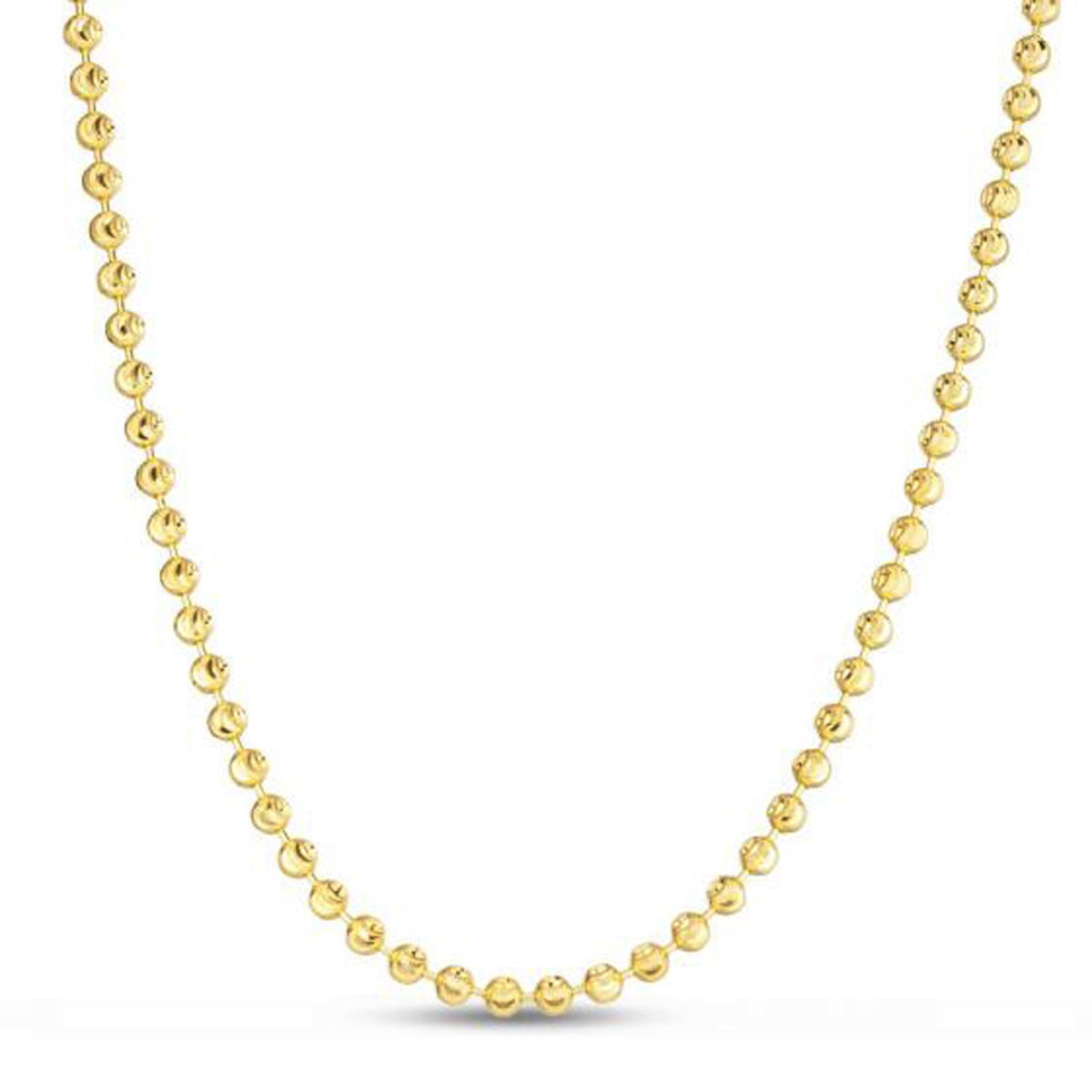 Moon Cut Bead Chain in 14k Yellow Gold