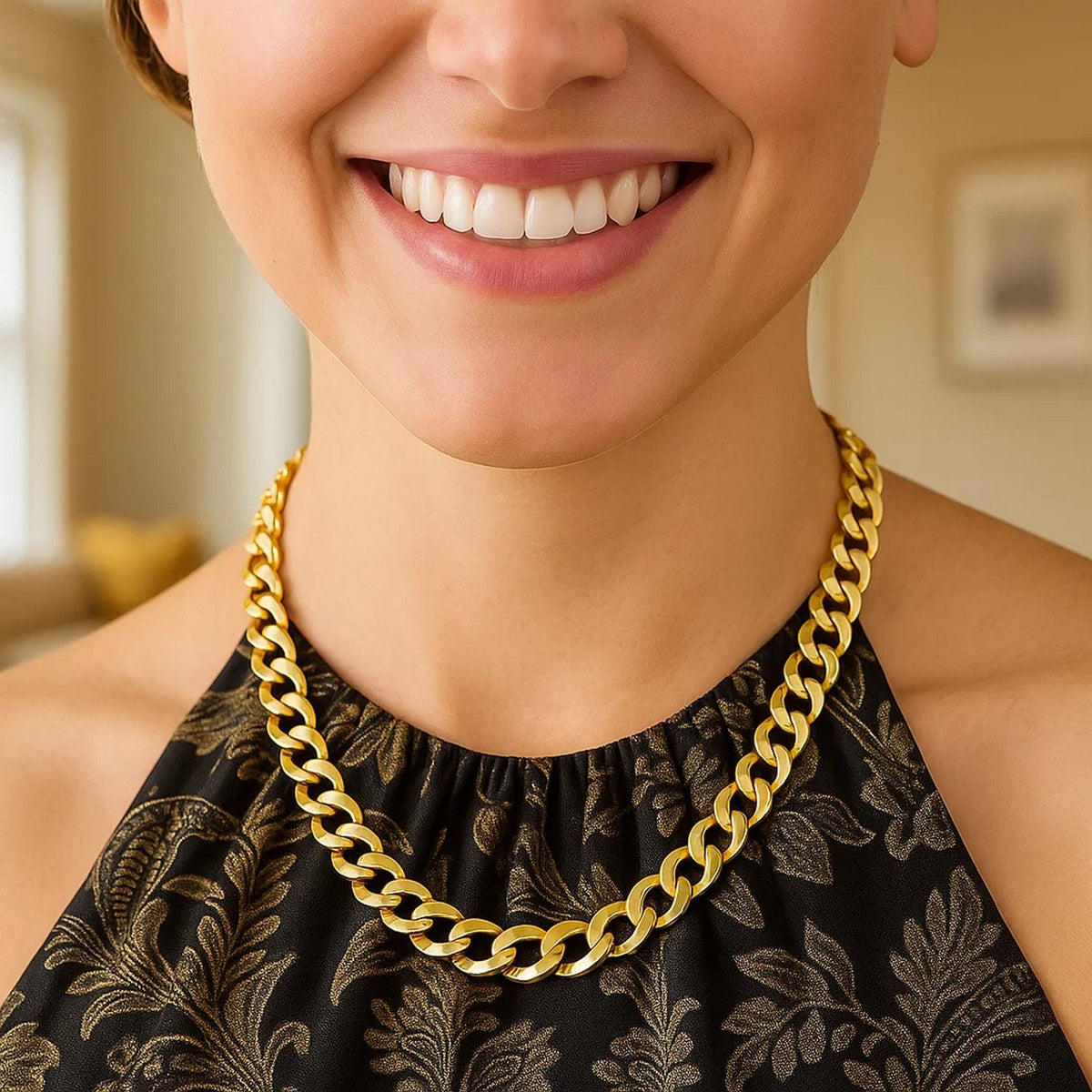 Solid Curb Chain in 14k Yellow Gold