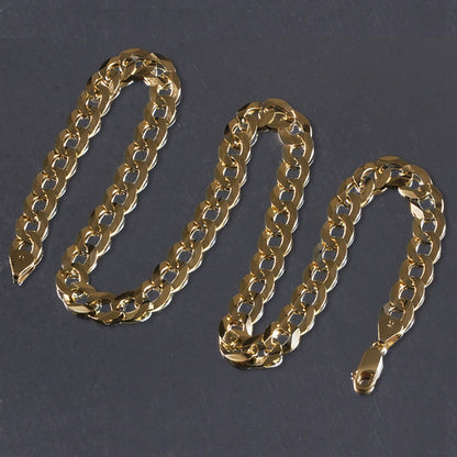 Solid Curb Chain in 14k Yellow Gold