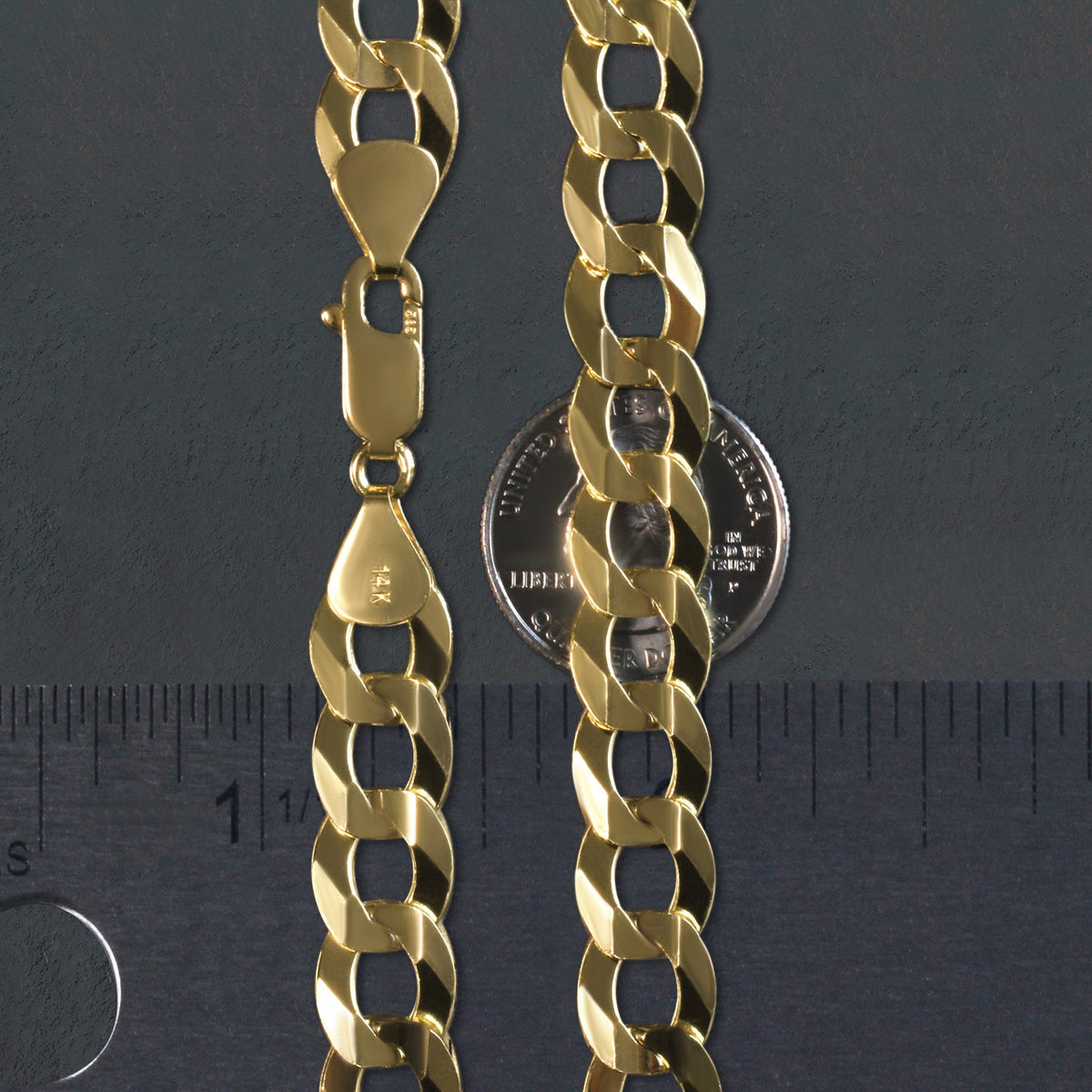 Solid Curb Chain in 14k Yellow Gold
