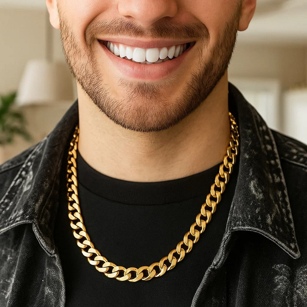Solid Curb Chain in 14k Yellow Gold