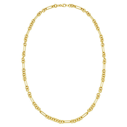 14K Yellow Gold Five And One Paperclip Link Chain Necklace